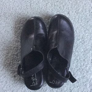 Boc black leather clogs